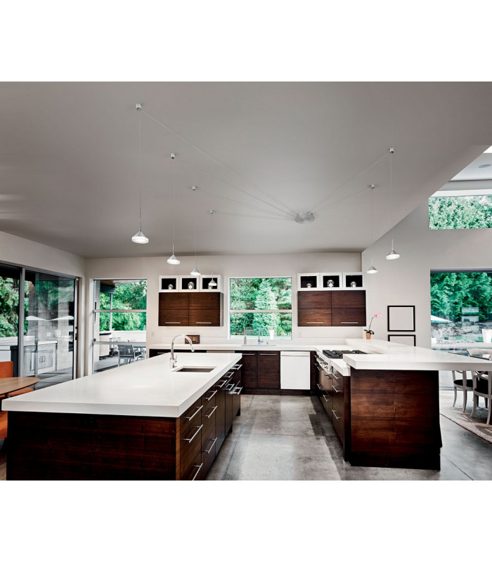 Isabella LED Cluster Pendant Ceiling Light Satin Aluminum Glass-2