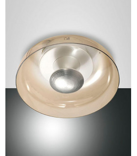 Vintage Integrated LED Semi Flush Light Amber Glass-1