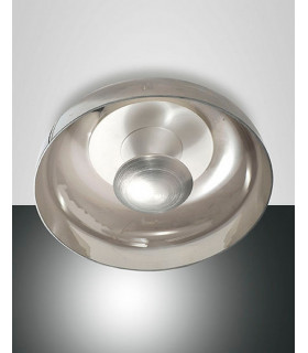 Vintage Integrated LED Semi Flush Light Transparent Grey Glass