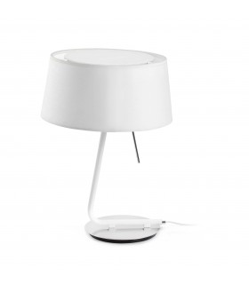 1 Light Table Lamp Chrome, White, E27 - 1