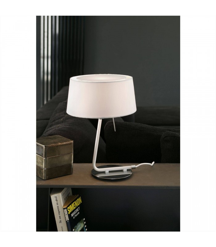 1 Light Table Lamp Chrome, White, E27 - 2