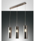 Sintesi Straight Bar Pendant Ceiling Light Transparent Grey Glass E27-1