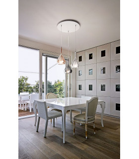 Lila Cluster Pendant Ceiling Light Amber Grey And Transparent Glass E27-2