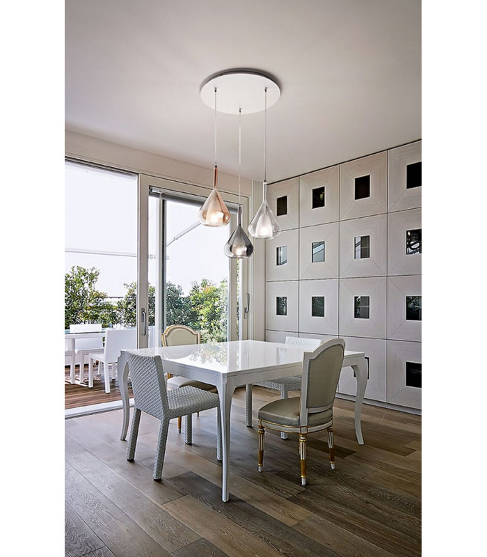 Lila Cluster Pendant Ceiling Light Amber Grey And Transparent Glass E27-2