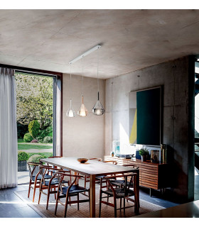Lila Straight Bar Pendant Ceiling Light Amber Grey And Transparent Glass E27-2