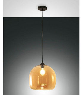 Maia Dome Pendant Ceiling Lights Amber Glass E27