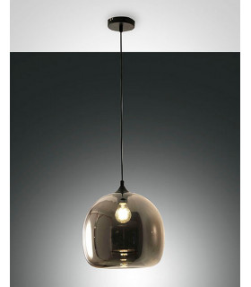 Maia Dome Pendant Ceiling Lights Transparent Grey Glass E27
