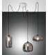 Fiona Cluster Pendant Ceiling Light Transparent Grey Glass E27-1