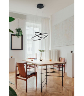 Giotto LED Integrated Pendant Ceiling Light Light Black Glass-2