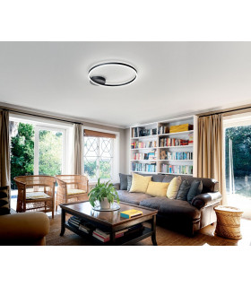 Giotto Integrated LED Semi Flush Light Black Glass-2