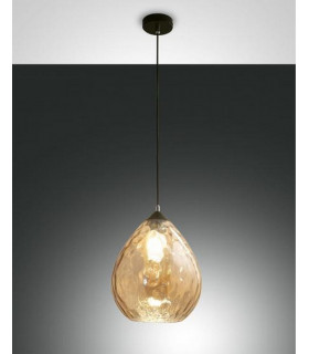 Gisella Dome Pendant Ceiling Lights Amber Glass E27
