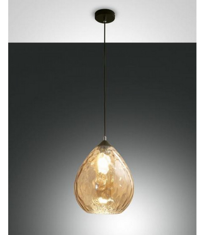Gisella Dome Pendant Ceiling Lights Amber Glass E27