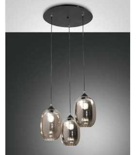 Infinity Cluster Pendant Ceiling Light Transparent Grey Glass E27-1