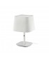 1 Light Table Lamp White, Matt Nickel with White Shade, E27 - 1