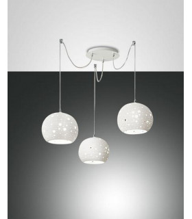 Corvara Cluster Pendant Ceiling Light White Glass E27-1