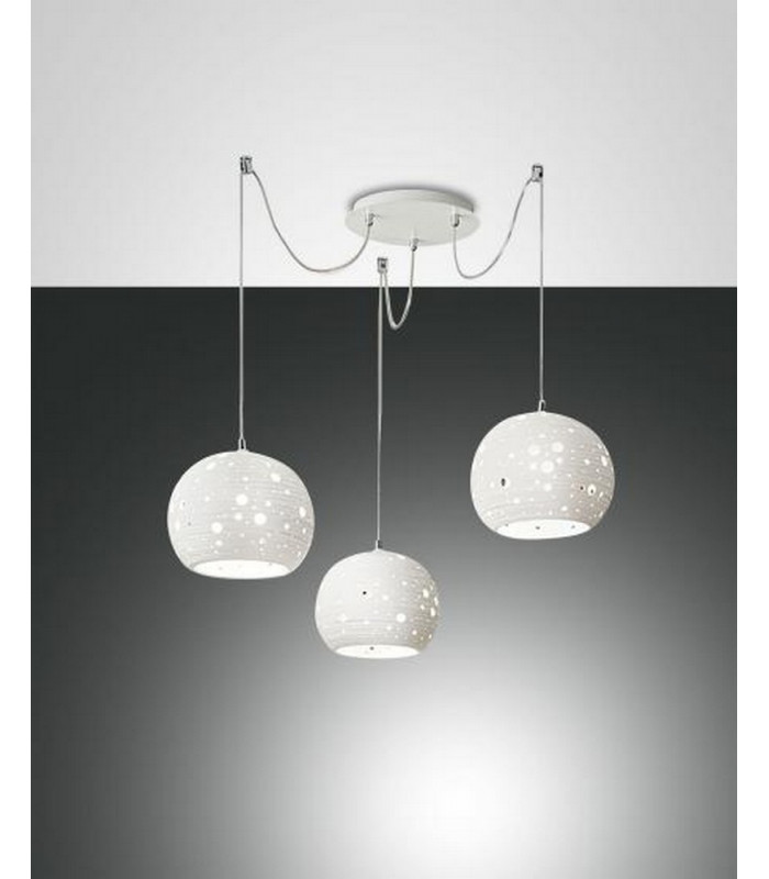 Corvara Cluster Pendant Ceiling Light White Glass E27-1