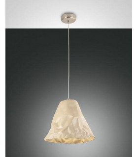 Crumple Dome Pendant Ceiling Lights Khaki Glass E27