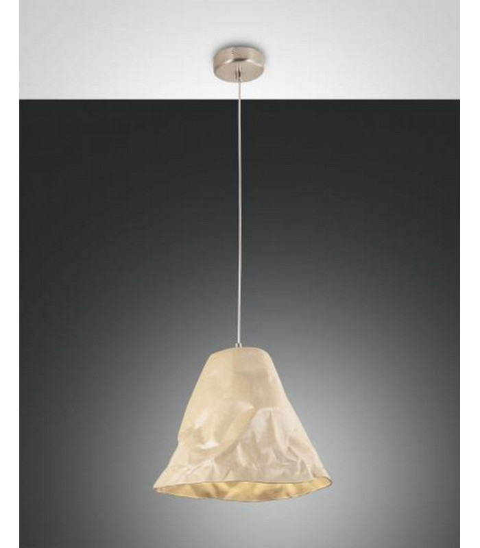 Crumple Dome Pendant Ceiling Lights Khaki Glass E27