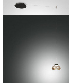 Arabella LED Dome Pendant Ceiling Lights Amber Glass