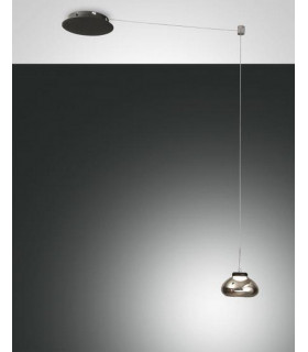 Arabella LED Dome Pendant Ceiling Lights Transparent Grey Glass