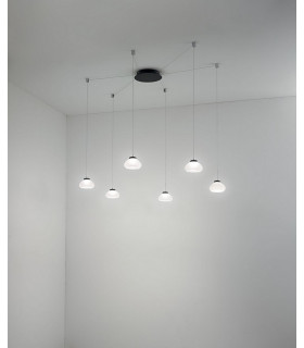 Arabella LED Cluster Pendant Ceiling Light White Glass-2