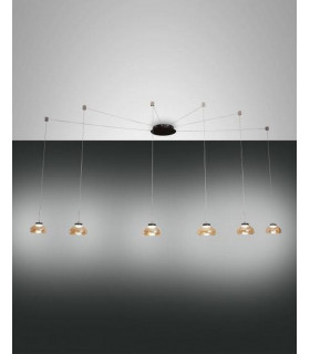 Arabella LED Cluster Pendant Ceiling Light Amber Glass-1