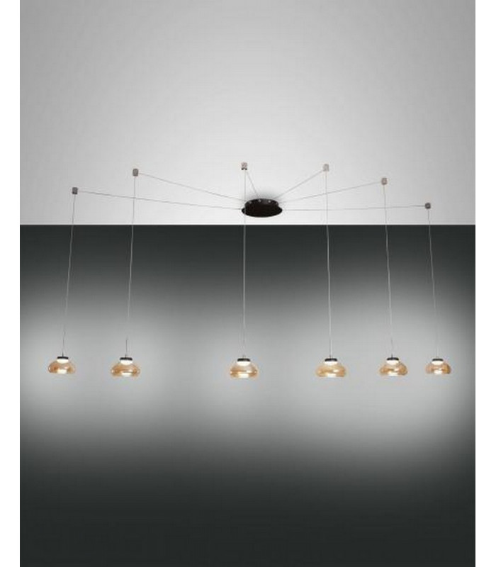 Arabella LED Cluster Pendant Ceiling Light Amber Glass-1