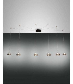 Arabella LED Cluster Pendant Ceiling Light Transparent Grey Glass-1
