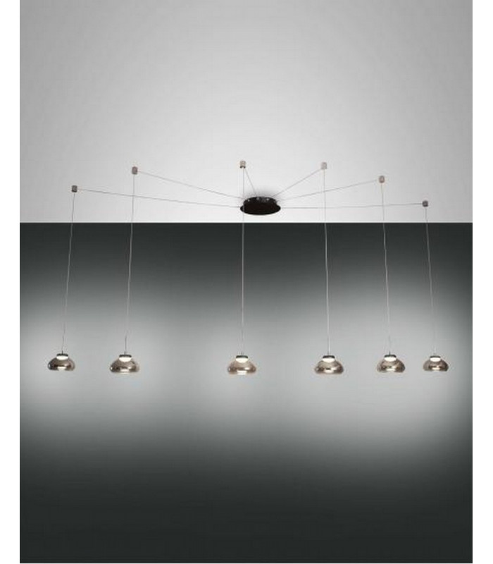 Arabella LED Cluster Pendant Ceiling Light Transparent Grey Glass-1