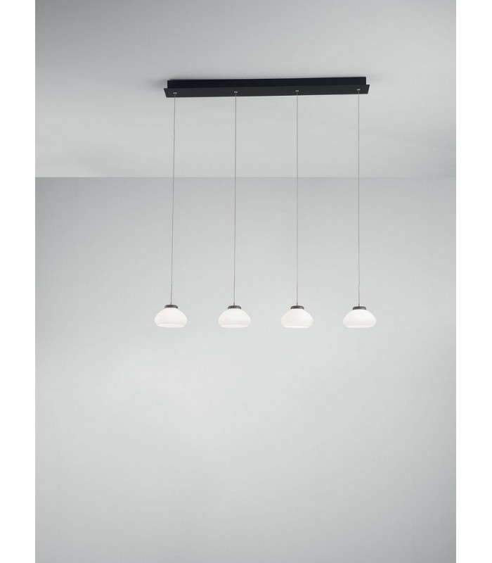 Arabella LED Straight Bar Pendant Ceiling Light White Glass-2