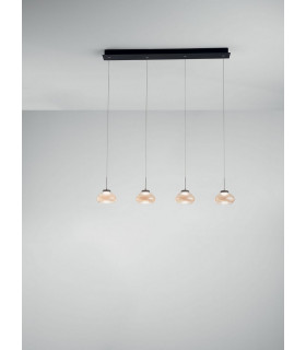 Arabella LED Straight Bar Pendant Ceiling Light Amber Glass-2