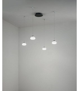 Arabella LED Cluster Pendant Ceiling Light White Glass-2