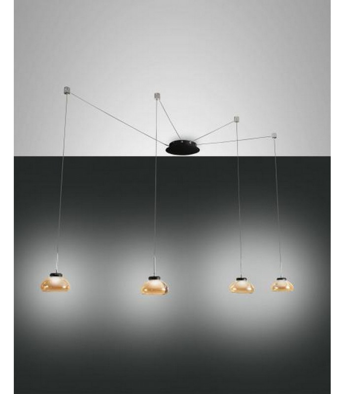 Arabella LED Cluster Pendant Ceiling Light Amber Glass-1