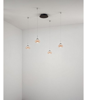 Arabella LED Cluster Pendant Ceiling Light Amber Glass-2