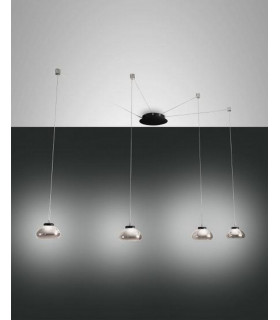 Arabella LED Cluster Pendant Ceiling Light Transparent Grey Glass-1