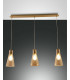 Dafne Straight Bar Pendant Ceiling Light Amber Glass E27-1