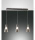 Dafne Straight Bar Pendant Ceiling Light Transparent Grey Glass E27-1