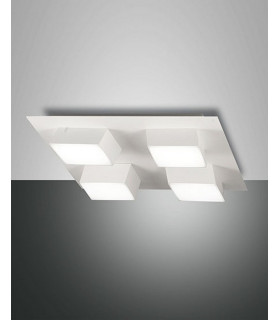 Lucas Integrated LED Semi Flush Light White Glass