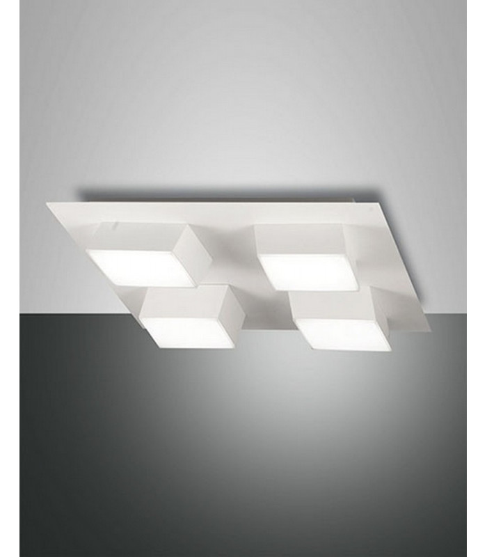 Lucas Integrated LED Semi Flush Light White Glass