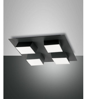 Lucas Integrated LED Semi Flush Light Anthracite Glass