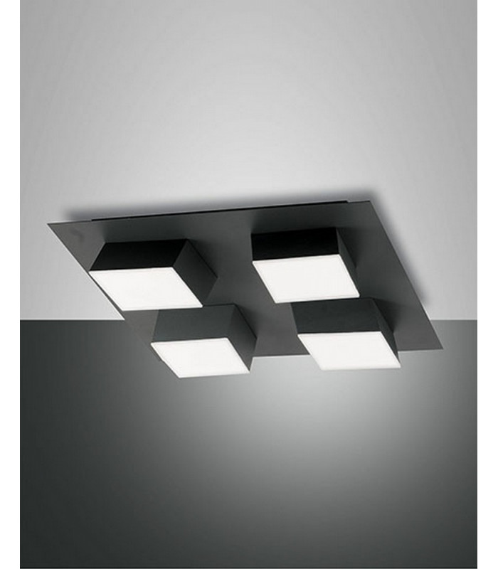 Lucas Integrated LED Semi Flush Light Anthracite Glass