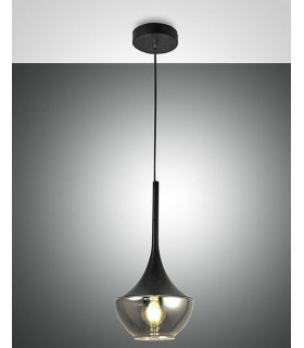 Apollo Dome Pendant Ceiling Lights Black Glass E27