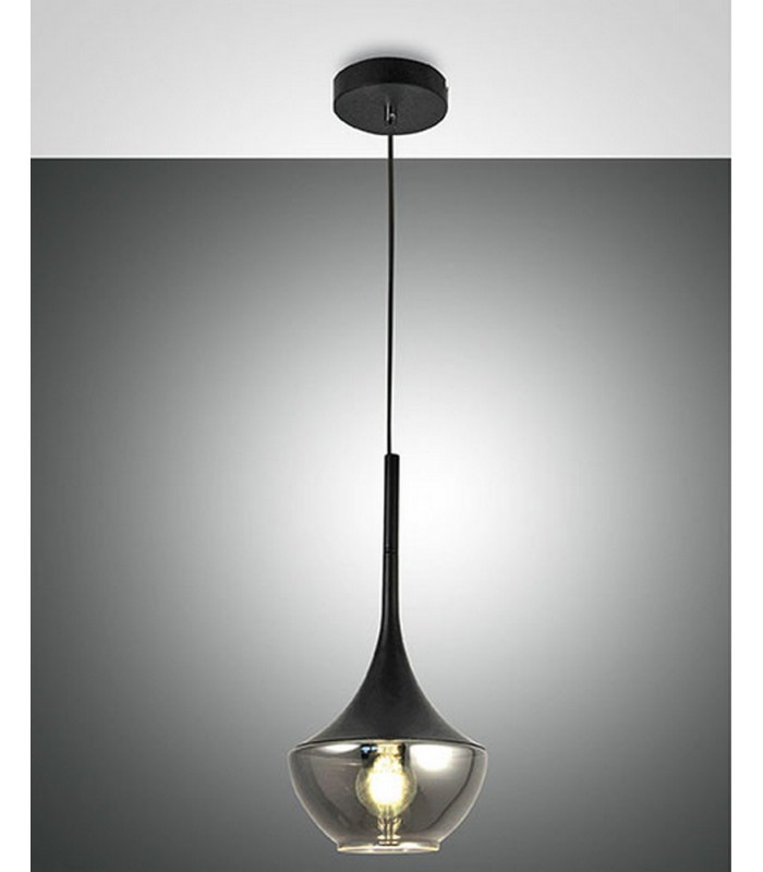Apollo Dome Pendant Ceiling Lights Black Glass E27