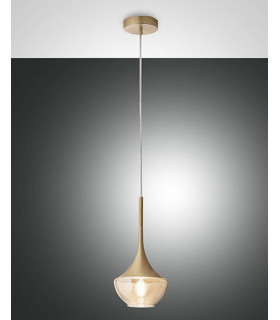 Apollo Dome Pendant Ceiling Lights Satin Brass Glass E27-1