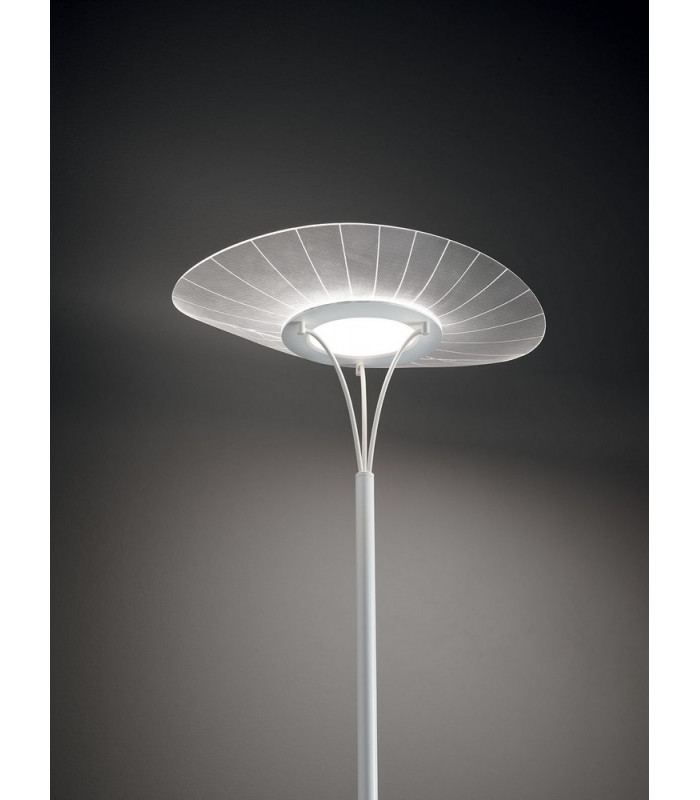 Vela LED Integrated Floor Lamp White Glass-3