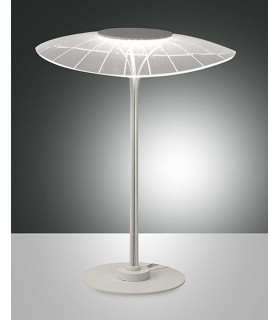 Vela Integrated LED Table Lamp White Glass-1