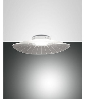 Vela Integrated LED Semi Flush Light White Glass
