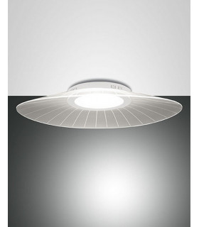 Vela Integrated LED Semi Flush Light White Glass