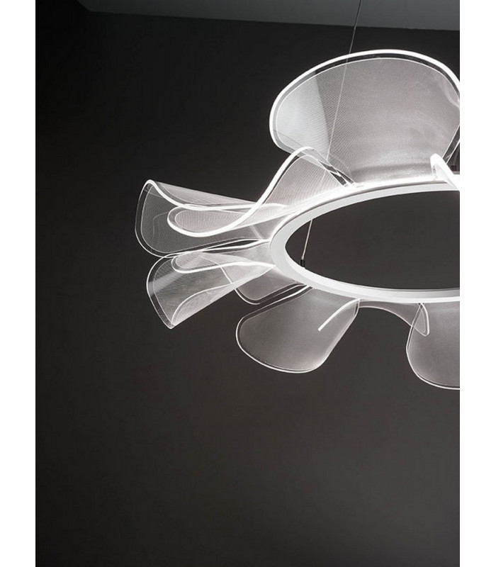 Sylvie LED Integrated Pendant Ceiling Light Light White Glass-3