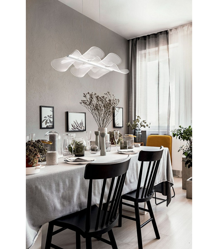 Sylvie LED Integrated Pendant Ceiling Light Light White Glass-3